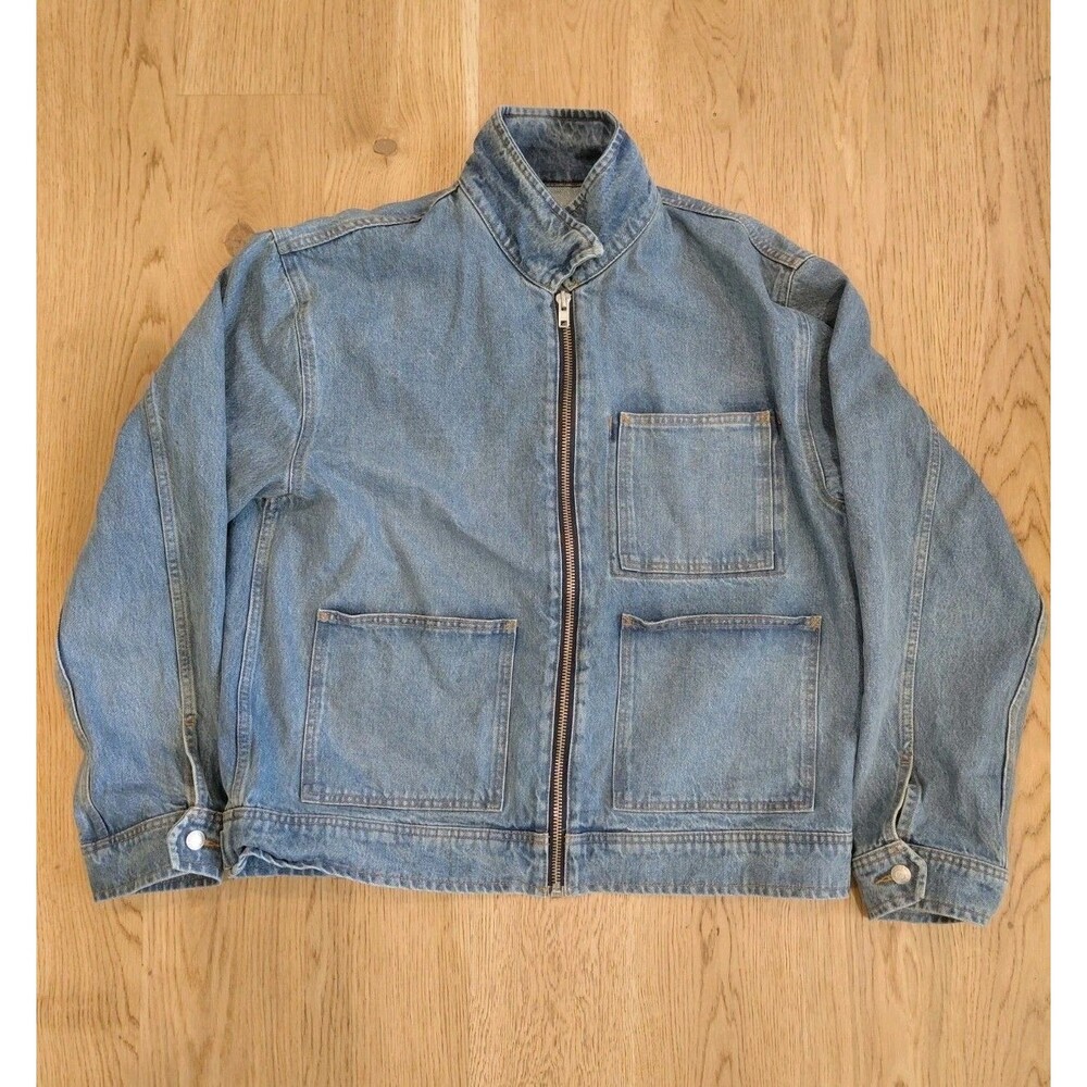 Stussy HO23 Zip Work Jacket Denim Blue Large